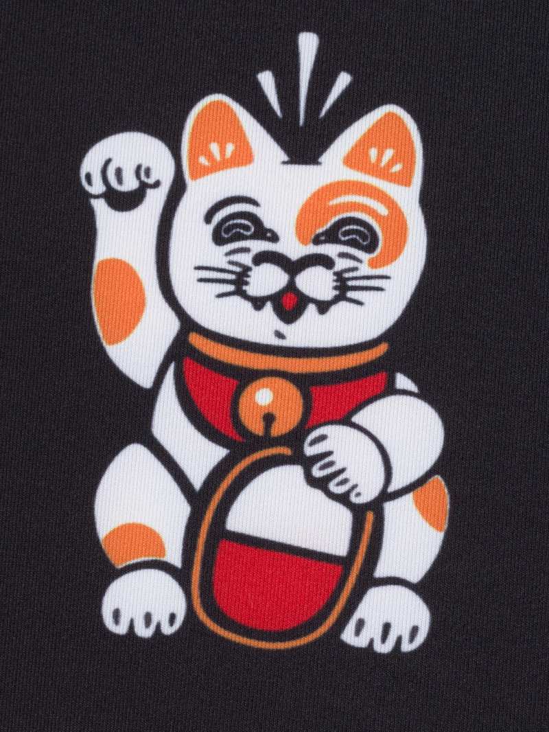 MANTO lucky cat RASHGUARD -black